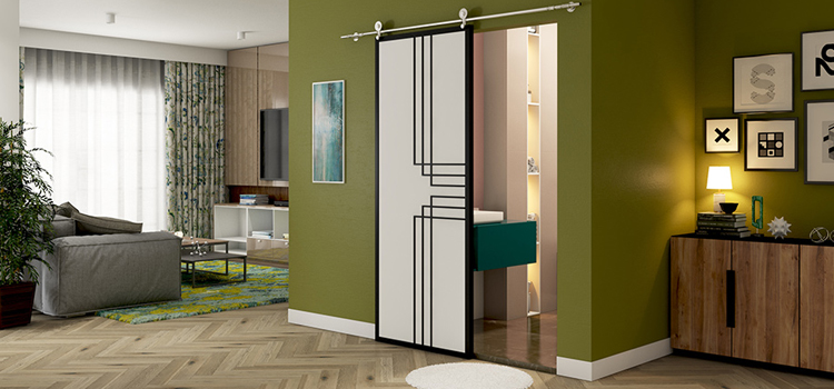 sliding bathroom door installation in Stockton